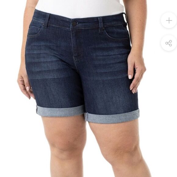 Liverpool The Walking Shorts Denim Cuffed Hem Jean Shorts Size 22W - Picture 1 of 15
